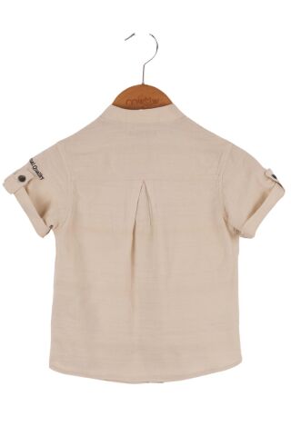 Mutlu Kids Kısa Kollu Erkek Çocuk Gömlek CAMEL - 13 Yaş