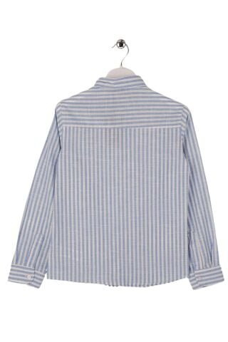Mutlu Kids Çizgili Erkek Çocuk Gömlek Mavi - 5 Yaş