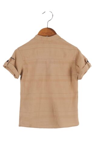 Mutlu Kids Kısa Kollu Erkek Çocuk Gömlek CAMEL - 7 Yaş