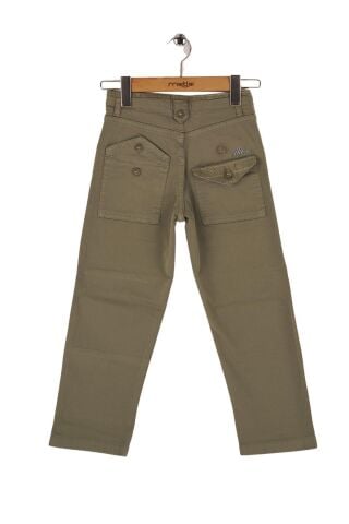 Mutlu Kids Baskı ve Cep Detaylı Erkek Çocuk Pantolon Yeşil - 9 Yaş