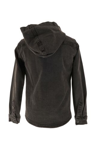 Mutlu Kids Erkek Çocuk Kapüşonlu Kot Gömlek Ceket Füme - 4 Yaş