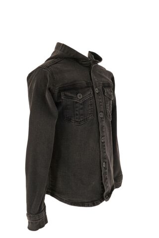 Mutlu Kids Erkek Çocuk Kapüşonlu Kot Gömlek Ceket Füme - 6 Yaş