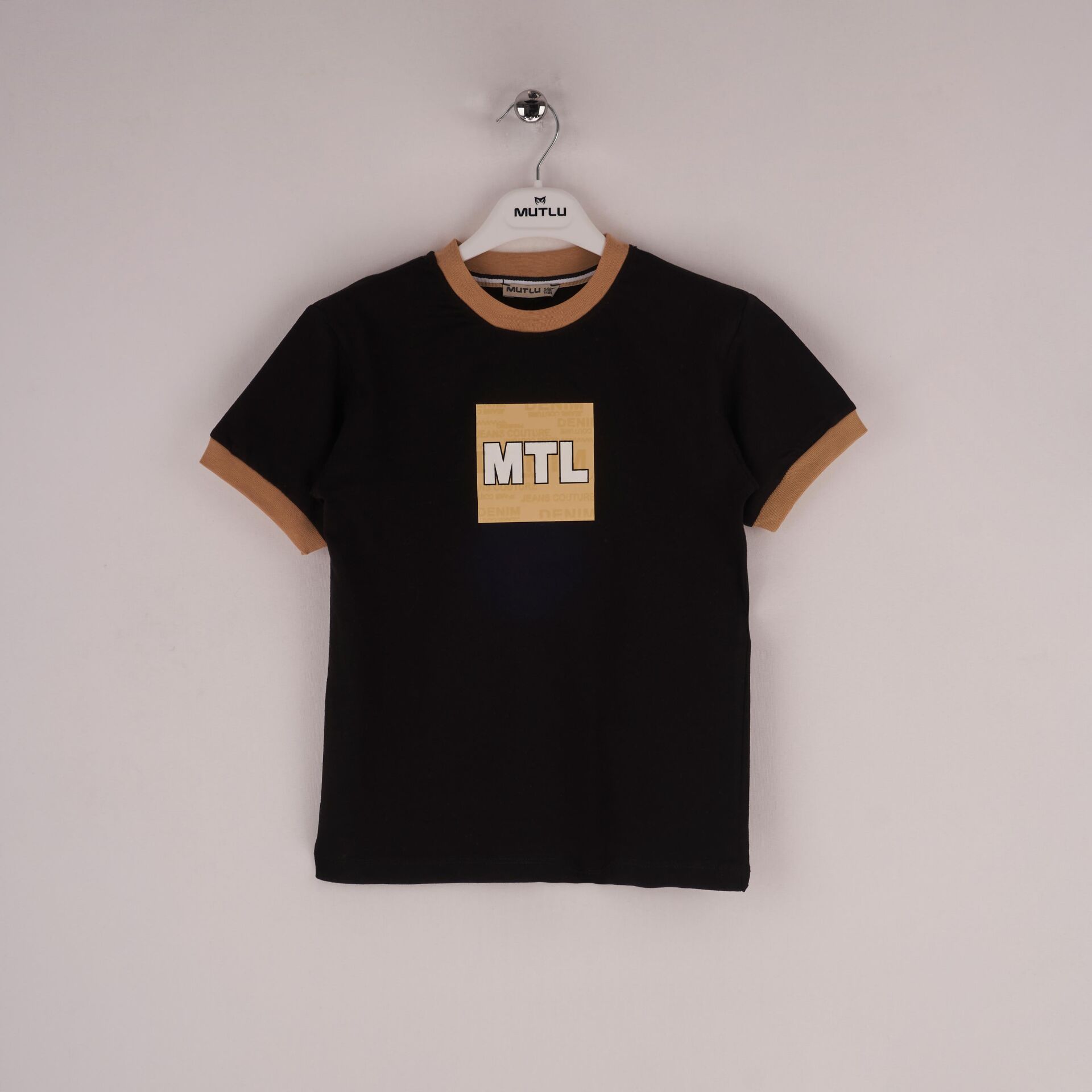 Mutlu Kids Kısa Kollu Erkek Çocuk Tişört Siyah - 7 Yaş