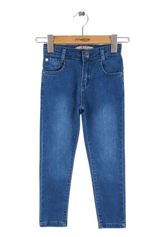 Mutlu Kids Kız Bebek Çocuk Kot Pantolon Açık Mavi - 3 Yaş