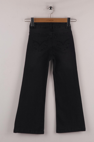 Mutlu Kids Wide Leg Kız Çocuk Pantolon Siyah - 10 Yaş