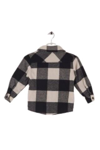 Mutlu Kids Oduncu Ekose Erkek Çocuk Fermuarlı Gömlek SİYAH-BEYAZ - 5 Yaş