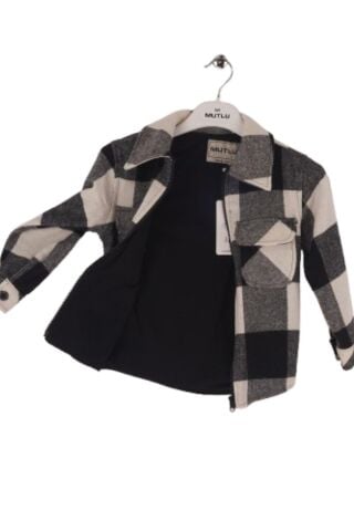 Mutlu Kids Oduncu Ekose Erkek Çocuk Fermuarlı Gömlek SİYAH-BEYAZ - 6 Yaş