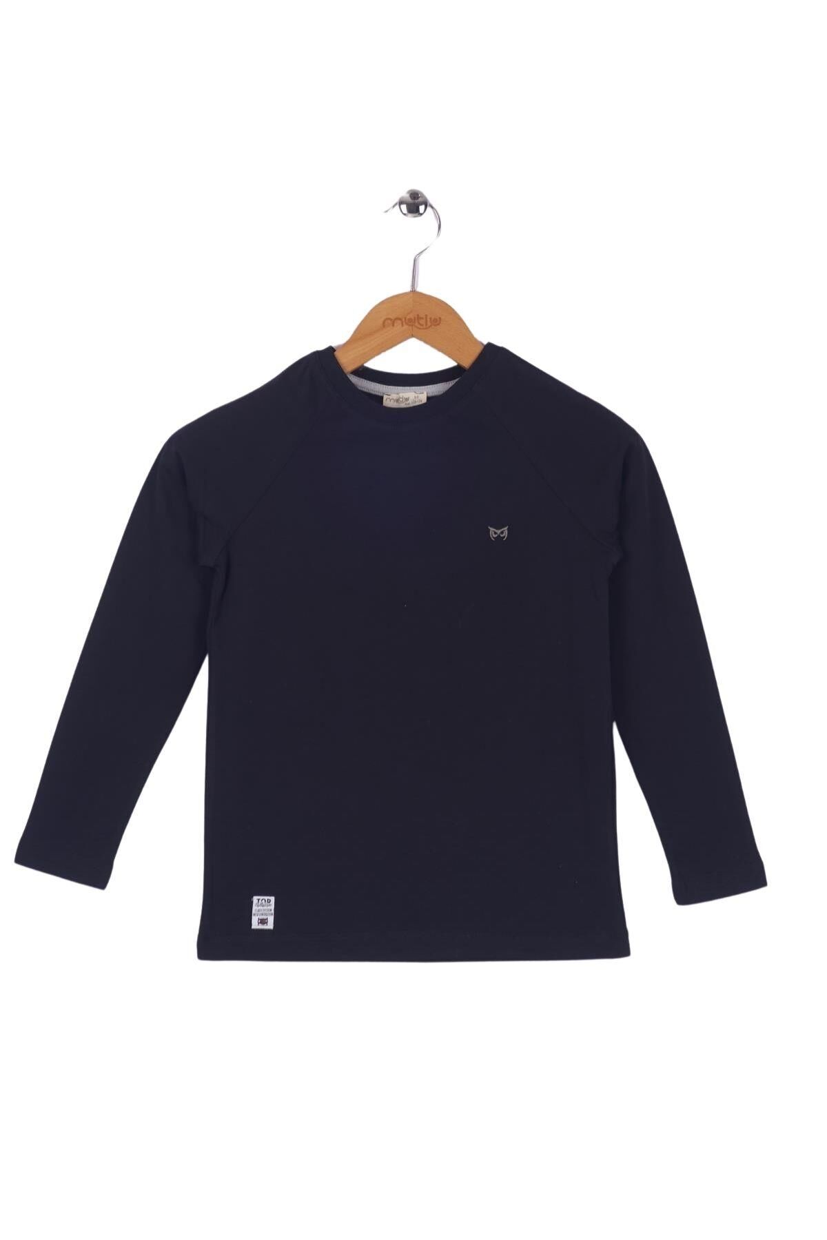 Mutlu Kids Basic Erkek Çocuk Uzun Kollu Tişört Lacivert - 4 Yaş