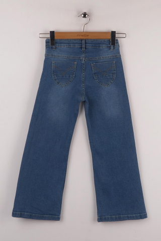 Mutlu Kids Wide Leg Kız Çocuk Pantolon Açık Mavi - 8 Yaş