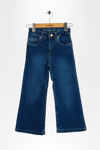 Mutlu Kids Wide Leg Kız Çocuk Pantolon ORTA MAVİ - 6 Yaş