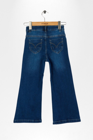 Mutlu Kids Wide Leg Kız Çocuk Pantolon ORTA MAVİ - 6 Yaş