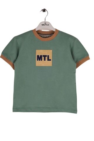 Mutlu Kids Kısa Kollu Erkek Çocuk Tişört Yeşil - 9 Yaş