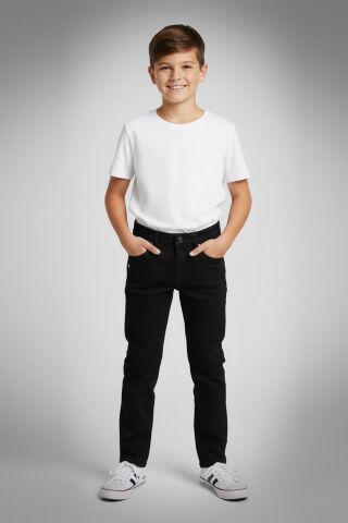 Mutlu Kids Erkek Çocuk Denim Pantolon Siyah - 7 Yaş