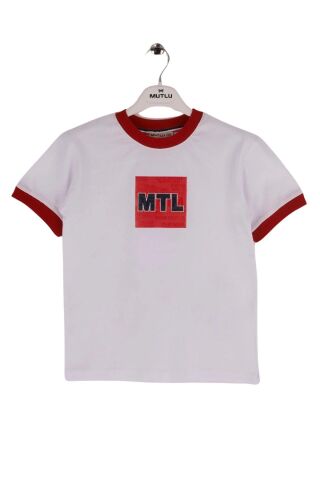 Mutlu Kids Kısa Kollu Erkek Çocuk Tişört BEYAZ-KIRMIZI - 8 Yaş