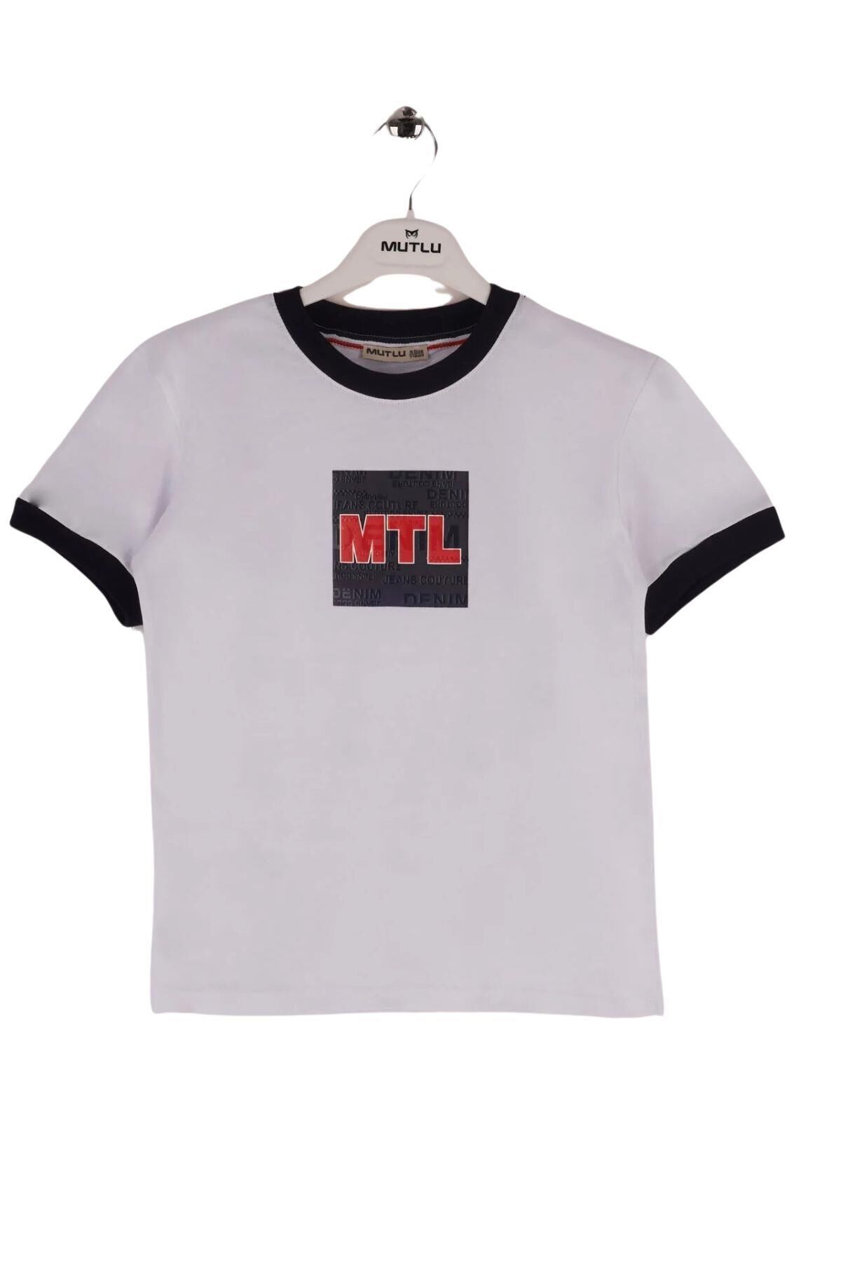Mutlu Kids Kısa Kollu Erkek Çocuk Tişört BEYAZ-LACİVERT - 10 Yaş