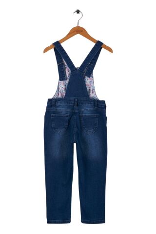 Mutlu Kids Kız Çocuk Kot Salopet Koyu Mavi - 4 Yaş