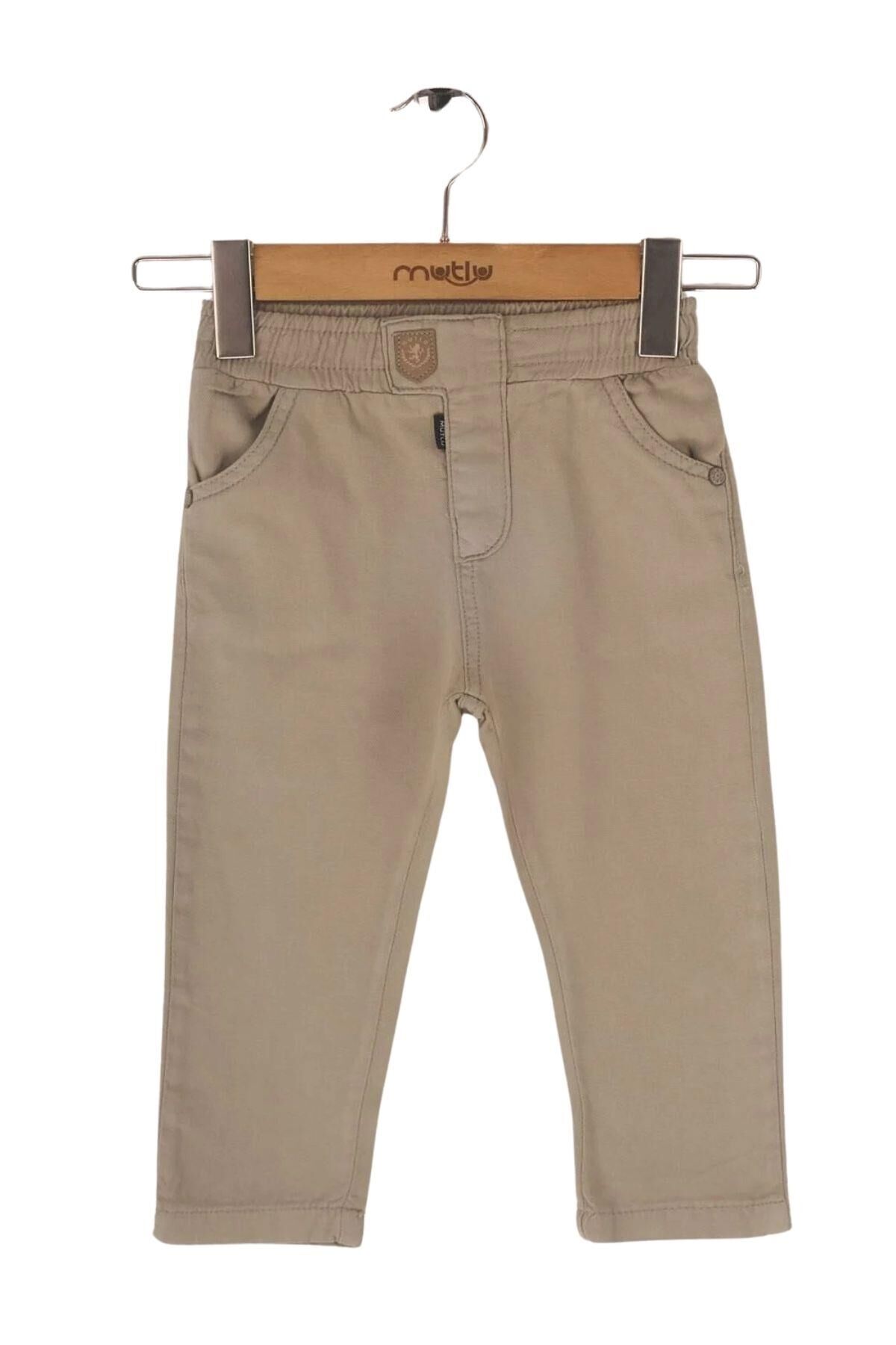 Mutlu Kids Beli Lastikli Erkek Bebek Gabardin Pantolon ÇAĞLA - 6-9 Ay