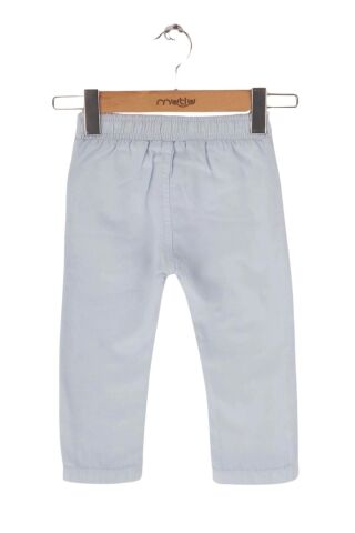 Mutlu Kids Beli Lastikli Erkek Bebek Gabardin Pantolon BEBE MAVİ - 9-12 Ay