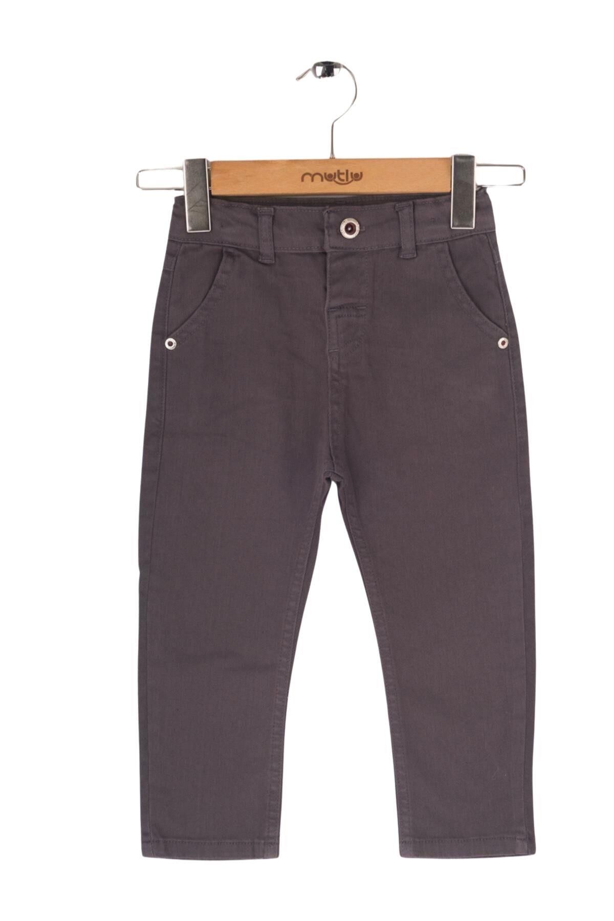 Mutlu Kids Erkek Bebek Denim Pantolon Antrasit - 24 Ay
