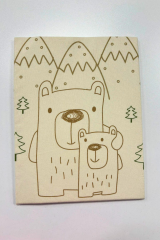 Ayıcık Desenli Pazen Bebek Battaniyesi KAHVE