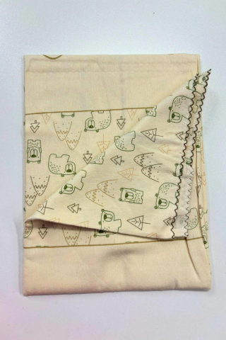 Ayıcık Desenli Pazen Bebek Battaniyesi KAHVE