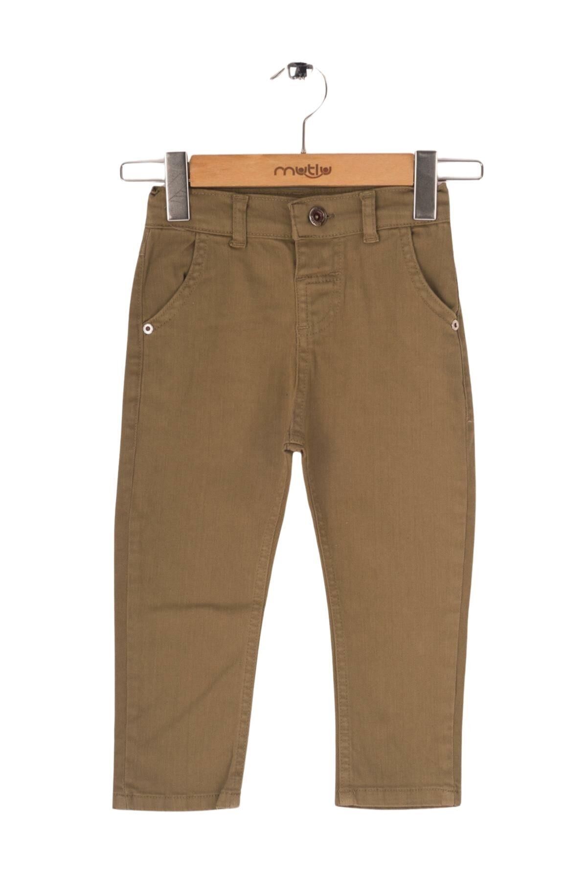Mutlu Kids Erkek Bebek Denim Pantolon Haki - 18 Ay