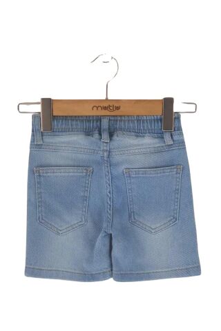 Mutlu Kids Lastikli Bel Erkek Çocuk Bebek Kot Şort BUZ MAVİ - 2 Yaş