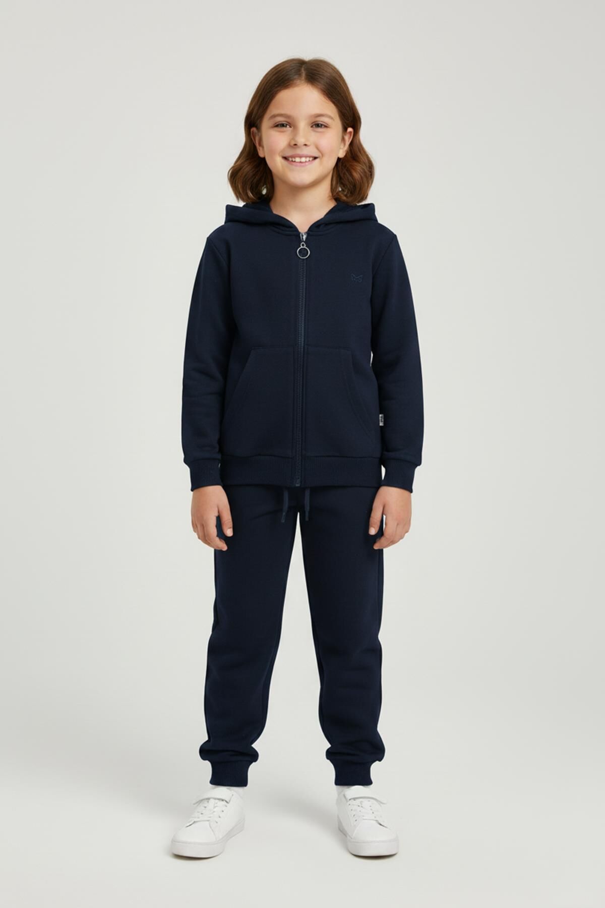 Baykuş Nakışlı Unisex 2'li Takım Lacivert - 9 Yaş