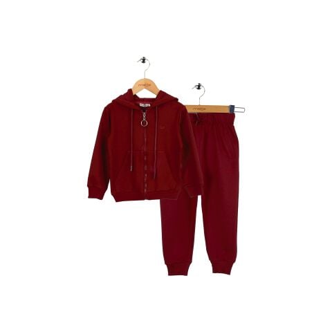 Baykuş Nakışlı Unisex 2'li Takım Bordo - 2 Yaş