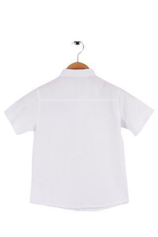 Mutlu Kids Kısa Kollu Erkek Çocuk Gömlek Beyaz - 12 Yaş