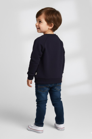 Mutlu Kids Cep Detaylı Erkek Bebek Sweatshirt Lacivert - 12-18 Ay