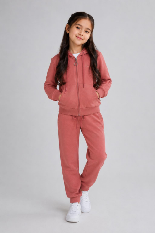 Baykuş Nakışlı Unisex 2'li Takım GÜL - 6 Yaş