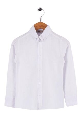 Mutlu Kids Uzun Kollu Erkek Çocuk Okul Gömlek Beyaz - 11 Yaş