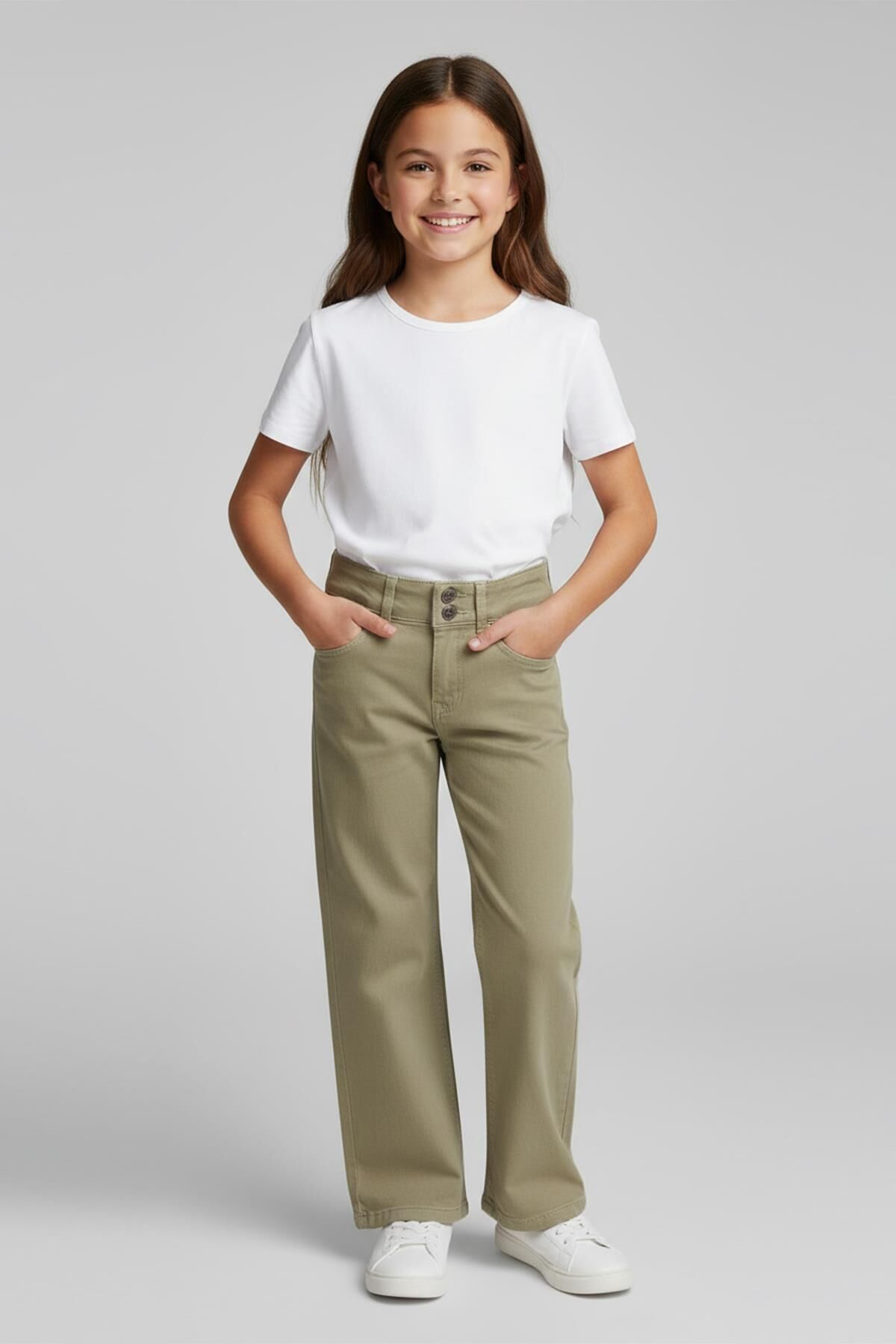 Mutlu Kids Kız Çocuk Wide Leg Kot Pantolon ÇAĞLA - 7 Yaş
