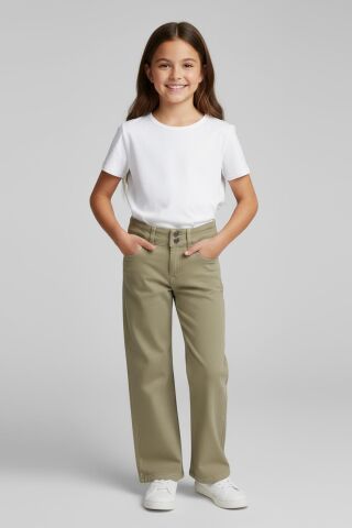 Mutlu Kids Kız Çocuk Wide Leg Kot Pantolon ÇAĞLA - 7 Yaş