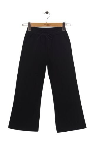 Mutlu Kids Kız Çocuk Wide Leg  Eşofman Altı Siyah - 10 Yaş