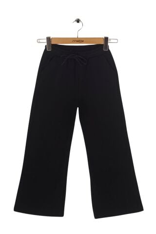 Mutlu Kids Kız Çocuk Wide Leg  Eşofman Altı Siyah - 7 Yaş