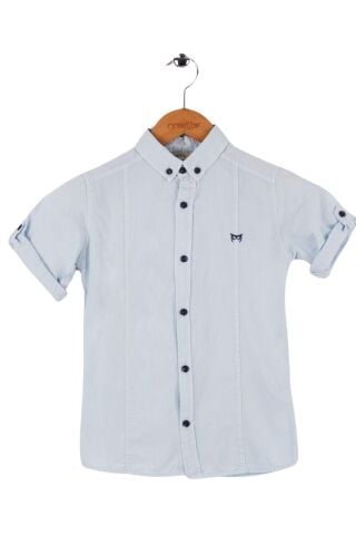 Mutlu Kids Kısa Kollu Erkek Çocuk Gömlek BEBE MAVİ - 1 Yaş