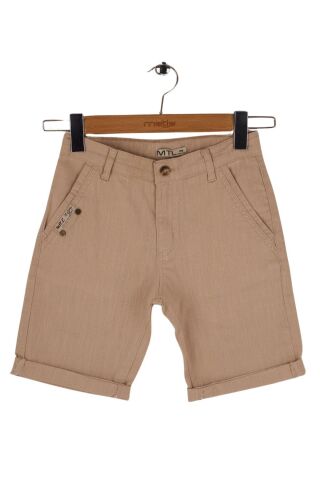 Mutlu Kids Cepli Erkek Çocuk Şort Bej - 11 Yaş