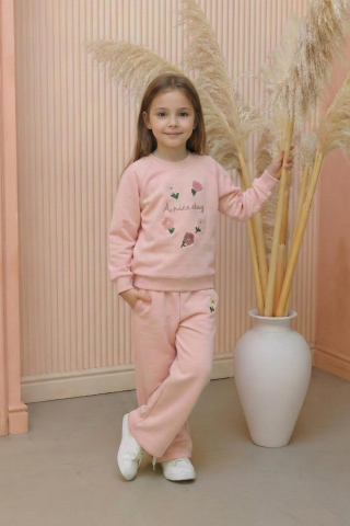 SÜZENE NAKIŞLI KIZ TAKIM Pembe - 6 Yaş
