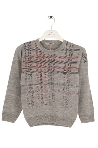 Mutlu Kids Dirsek Yama Detaylı Erkek Çocuk Kazak