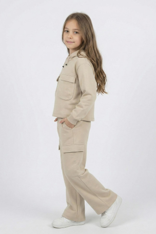 CEP DETAYLI KIZ ŞARDONLU TAKIM Siyah - 9 Yaş