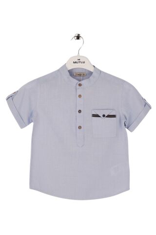 Mutlu Kids Hakim Yaka Kısa Kollu Erkek Çocuk Gömlek Sarı - 3 Yaş