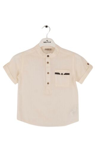 Mutlu Kids Hakim Yaka Kısa Kollu Erkek Çocuk Gömlek Sarı - 3 Yaş