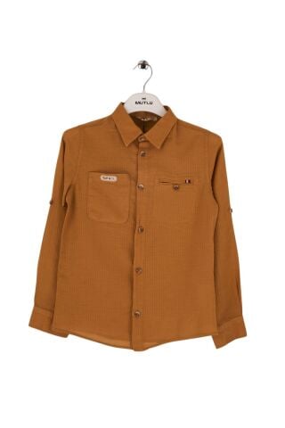 Mutlu Kids Düz Renk Uzun Kollu Erkek Çocuk Gömlek ÇAĞLA - 15 Yaş