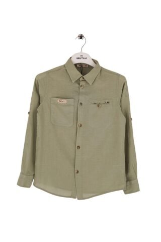 Mutlu Kids Düz Renk Uzun Kollu Erkek Çocuk Gömlek ÇAĞLA - 15 Yaş