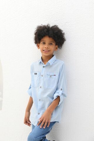 Mutlu Kids Düz Renk Uzun Kollu Erkek Çocuk Gömlek ÇAĞLA - 15 Yaş