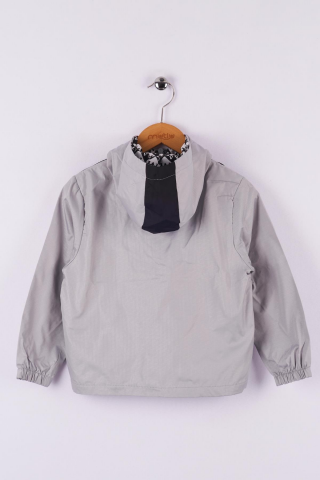 Mutlu Kids Erkek Çocuk Kapüşonlu Yağmurluk Gri - 12 Yaş