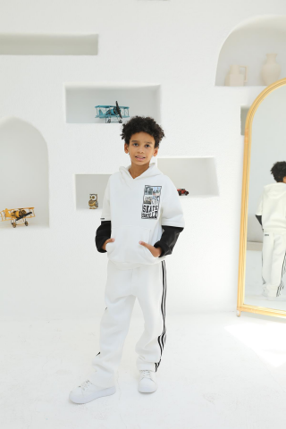 ERKEK KOL GARNİLİ SWEAT Gri - 9 Yaş