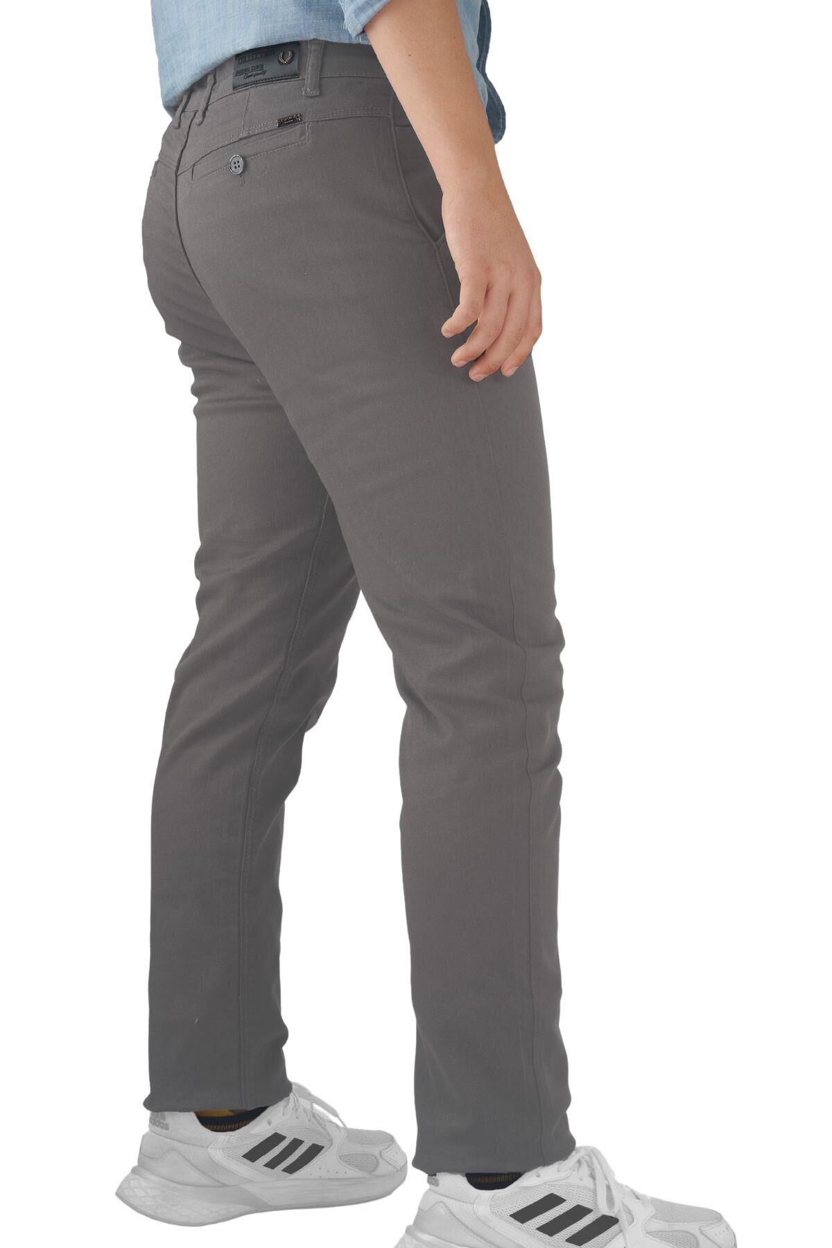 Mutlu Kids Erkek Çocuk Gabardin Pantolon Gri - 8 Yaş